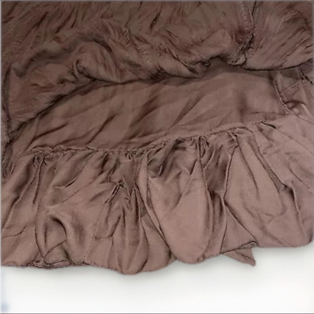 Sunny Leigh Women's Fit & Flare Lined Skirt Size 12 Brown Handkerchief Hem - Picture 2 of 8